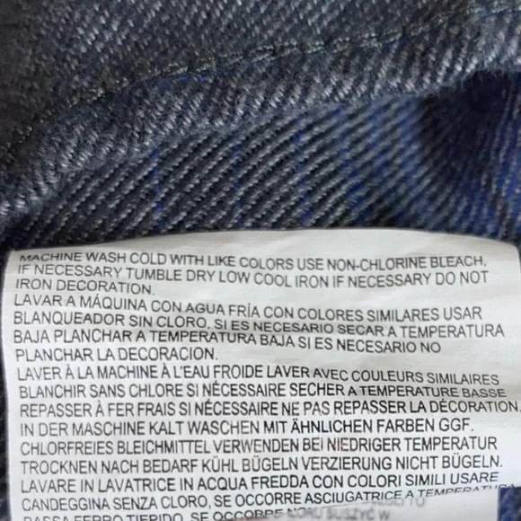 Vans Blue/Grey Striped Long Sleeve Button Front Flannel Shirt - Picture 6 of 6